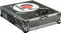 Odyssey Cases FTTDIA New Diamond Plated DJ Turntable Case Fully Foamed Interior
