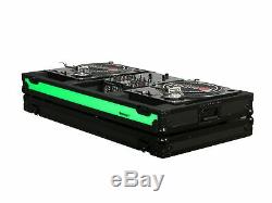 Odyssey FFXBM10WBL Universal Turntable LED Coffin With Wheels for 10 Format D