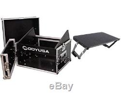 Odyssey FR0804 8U x 4U Slant Top Mixer/DJ Rack Case + 1SKB-AV8 A/V Laptop Shelf