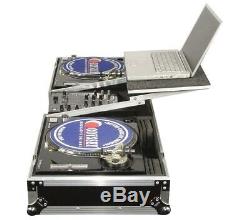 Odyssey FZGSDJ10W Glide Style DJ Coffin Case For 2 Turntables & Mixer