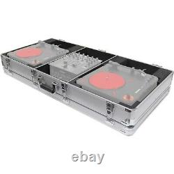 Odyssey K10PT01BLK Silver DJ Coffin for Two Numark PT01 and 10 DJ Mixer