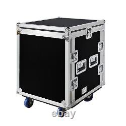 PRORECK 12U Rack Case 20'' Rackable Depth with Slant Mixer Top One Side table