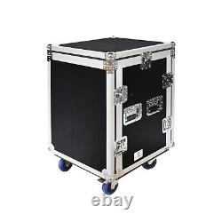 PRORECK 14U Road Case 20'' Rackable Depth with Slant Mixer Top One Side table