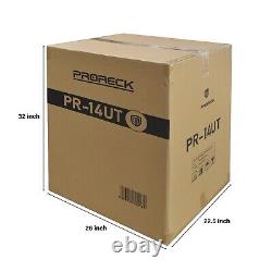 PRORECK 14U Road Case 20'' Rackable Depth with Slant Mixer Top One Side table