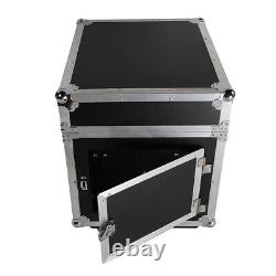 Pro DJ Rack Case for Mixers Gear Slant Top with Casters Black/Silver