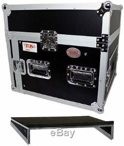 Pro X T-8MR 8U x 10U Space Slant DJ Combo Rack Flight Case +Sliding Laptop Shelf