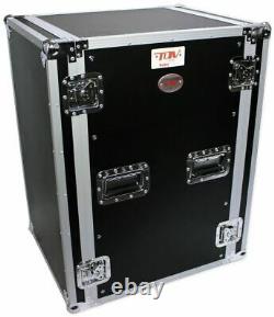 Pro X TOV T-16RSS 16U 3/8 Wood ATA300 Rack DJ Amplifier Flight Case with Wheels
