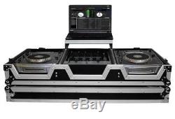 Pro X XS-CDM10-12WLT DJ Coffin Flight Case (2)Lg CD Players+Mixer withLaptop Shelf