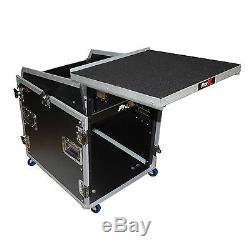 ProX 12U Rack x 13U Top Mixer DJ Combo Flight Case w Laptop Shelf & Casters T