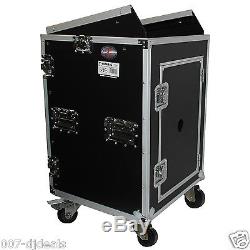 ProX 16 Space 10 Slanted Top 16U 10U Mixer Amp DJ Combo Rack Flight Case T-16MR