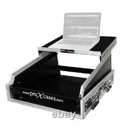 ProX 2U Rack x 13U Top Mixer DJ Combo Flight Case w Laptop Shelf