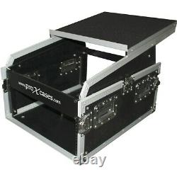 ProX 6U Rack x 13U Top Mixer DJ Combo Flight Case with Laptop Shelf LN
