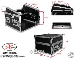 ProX 8 Space 10 Slanted 8U 10U Mixer DJ PA Combo Rack Laptop Flight Case T-8MRLT