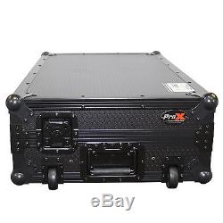 ProX Case for Pioneer DDJ SX SX2 DDJRX All Black with Laptop Glide and Wheels