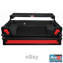 ProX Case for Pioneer DDJ SX SX2 SX3 DDJRX Red Black with Laptop Glide and Wheels