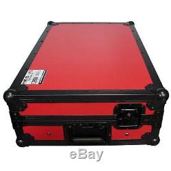 ProX Pioneer DDJ-SX/DDJ-SX2 Controller Flight Case w Laptop Shelf & Wheels, Red