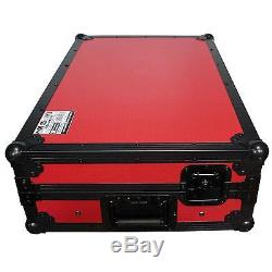 ProX Pioneer DDJ-SX/DDJ-SX2 Controller Flight Case w Laptop Shelf & Wheels, Red