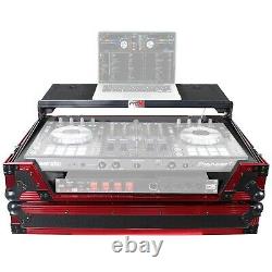 ProX Pioneer DDJ-SX2, SX3, RX Controller Case withLaptop Shelf & LED, Black & Red