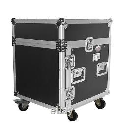 ProX T-10MRLT 10U Rack x 10U Top Mixer DJ Combo Flight Case withLaptop Shelf &