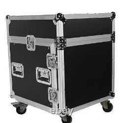 ProX T-10MRLT 10U Rack x 10U Top Mixer DJ Combo Flight Case withLaptop Shelf &