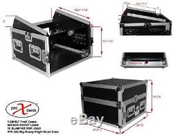 ProX T-6MRLT 6U Rack x 10U Top Mixer DJ Combo Flight Case w Laptop Shelf