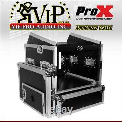 ProX T-8MRLT 8U Rack x 10U Top Mixer DJ Combo Flight Case withSliding Laptop Shelf