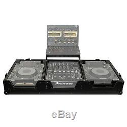 ProX XS-CDM1012WLTBL 4-Channel Mixer & 2x CDJ DJ Coffin Case, withwheels in black