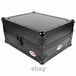 ProX XS-M12LTBL Black on Black Mixer Flight Case For 12 Mixers + Laptop Shelf