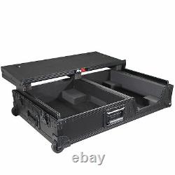 ProX XS-TMC1012WLTBL Single Turntable & Mixer Case WithLaptop Shelf & Wheels Black