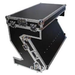 ProX XS-ZTABLE Folding Portable Z-Style DJ Table Flight Case w handles & wheels
