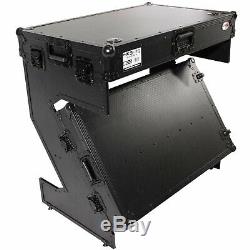 ProX XS-ZTABLEBL JR Portable Z-Style DJ Table Flight Case w Handles Wheels Black