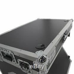 ProX XS-ZTABLEBL JR Portable Z-Style DJ Table Flight Case w Handles Wheels Silv