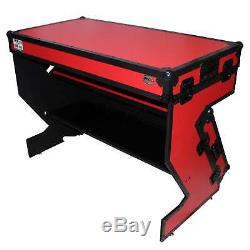 ProX XS-ZTABLERB Portable Z-Style DJ Table Flight Case w handles & wheels in Red