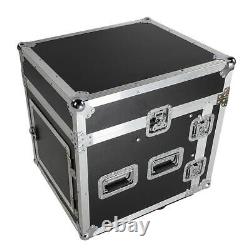 Professional 12 Space Rack Case WithSlant Mixer Top DJ Mixer Cabinet +4Pcs Casters