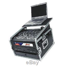 Professional DJ Rack Case With Sliding Laptop Stand For Controllers, Mixers