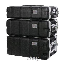 Protex 3U Short ABS Rack Case Flightcase Radio Microphone Effects Studio PA Band