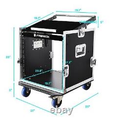 RK RECK 10U Rack Case With Slant Mixer Top, 20'' Rackable Depth, Plywood, 10U