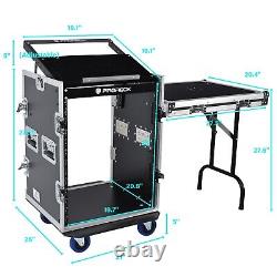 RK RECK 14U Rack Case With Slant Mixer Top, 20'' Depth, Plywood, Side table