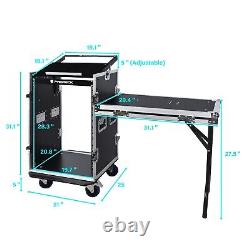 RK RECK 16U Rack Case With Slant Mixer Top, 20'' Depth, Plywood, Side table