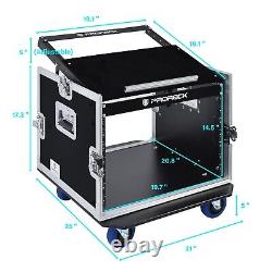 RK RECK 8U Rack Case With Slant Mixer Top, 20'' Rackable Depth, Plywood, 8U