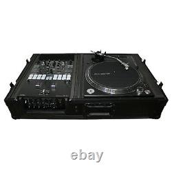Road Case (All Black) for DJ Single Turntable In Battle Mode & 10 or 12 Mixer