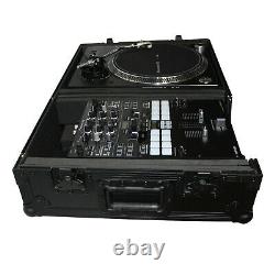 Road Case (All Black) for DJ Single Turntable In Battle Mode & 10 or 12 Mixer