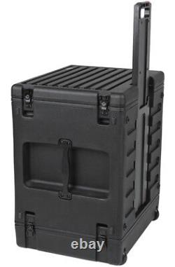 SKB 8u Space Amp or Effects Rack Case wheels & Pull Handle Waterproof Case