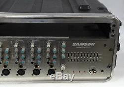 Samson S6 6 Channel Mixer Amplifier Rack mounted in case