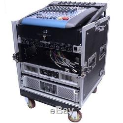 Seismic Audio SAMRC-12U 12 Space Rack Case with Slant Mixer Top and Casters