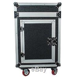 Seismic Audio SAMRC-12U 12 Space Rack Case with Slant Mixer Top and Casters