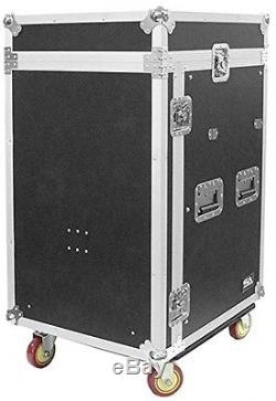 Seismic Audio SAMRWT-16U 16 Space Rack Case With 10 Space Slant Mixer Top