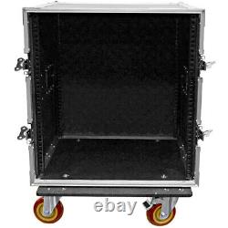 Seismic Audio SATAC12U Heavy Duty 12 Space ATA Rack Case with 4 Inch Casters