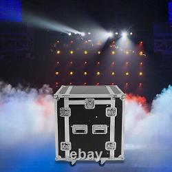 Sound Box 10U PA DJ Rack Road Case with 11U Slant Mixer Top Casters