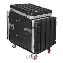 Sound Town 10U ABS Case Slant Mixer Casters 24.5 Depth 12U Top STMR-A12X10UW